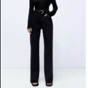 Zara straight leg full length black jeans